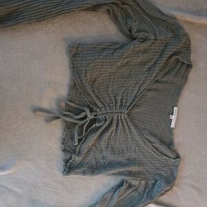 Gray Long Sleeve Knit Top